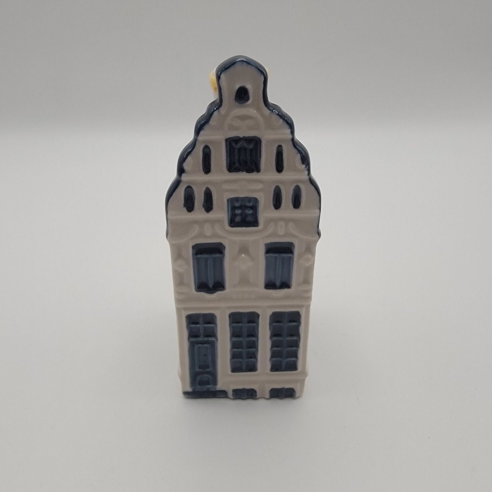 KLM Bols Delft Blue House 10 Miniature Bottle Dutch Canal House Empty 2010